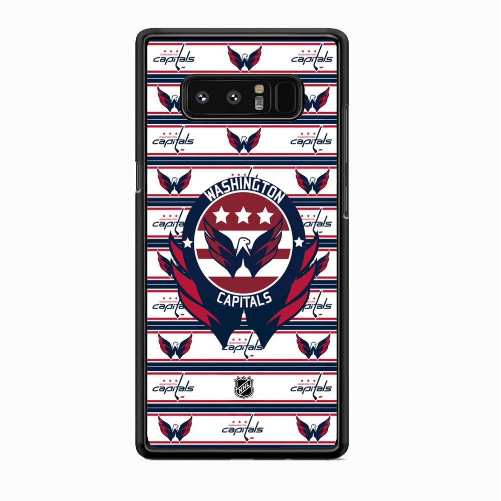 NHL Washington Capital Pattern of Emblem Samsung Galaxy Note 8 Case-Rubber Black (2D Case)-Oxvistore