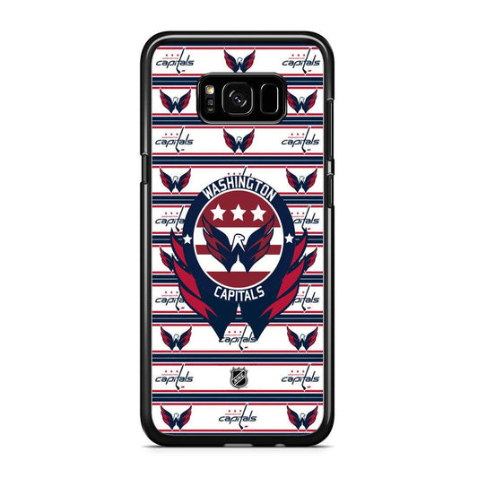 NHL Washington Capital Pattern of Emblem iPhone 8 Plus Case-Rubber Black (2D Case)-Oxvistore