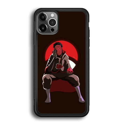 Naruto-Tobi Doujutsu iPhone 12 Pro Case-Rubber White (2D Case)-Oxvistore