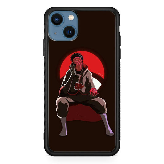Naruto-Tobi Doujutsu iPhone 15 Plus Case-Rubber White (2D Case)-Oxvistore
