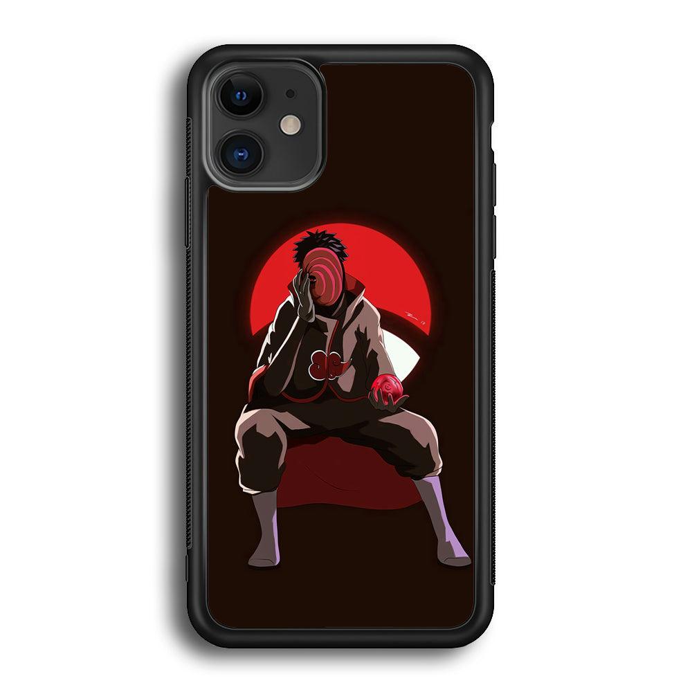 Naruto-Tobi Doujutsu iPhone 11 Case-Rubber White (2D Case)-Oxvistore