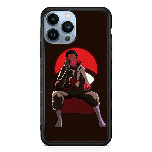 Naruto-Tobi Doujutsu iPhone 14 Pro Max Case-Rubber White (2D Case)-Oxvistore