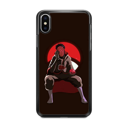 Naruto-Tobi Doujutsu iPhone XS Case-Rubber Black (2D Case)-Oxvistore