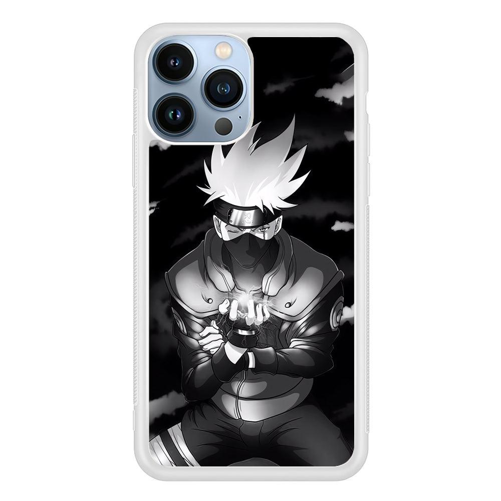 Naruto B&W Kakashi Chidori iPhone 14 Pro Max Case-Oxvistore