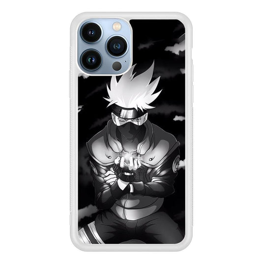 Naruto B&W Kakashi Chidori iPhone 15 Pro Max Case-Oxvistore