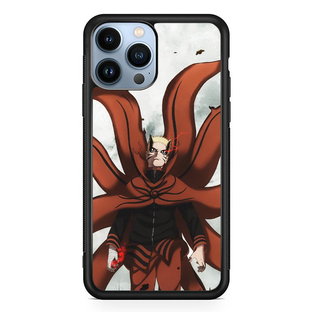 Naruto Baryon Final Form iPhone 13 Pro Max Case-Rubber Black (2D Case)-Oxvistore