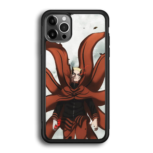 Naruto Baryon Final Form iPhone 12 Pro Case-Rubber Black (2D Case)-Oxvistore