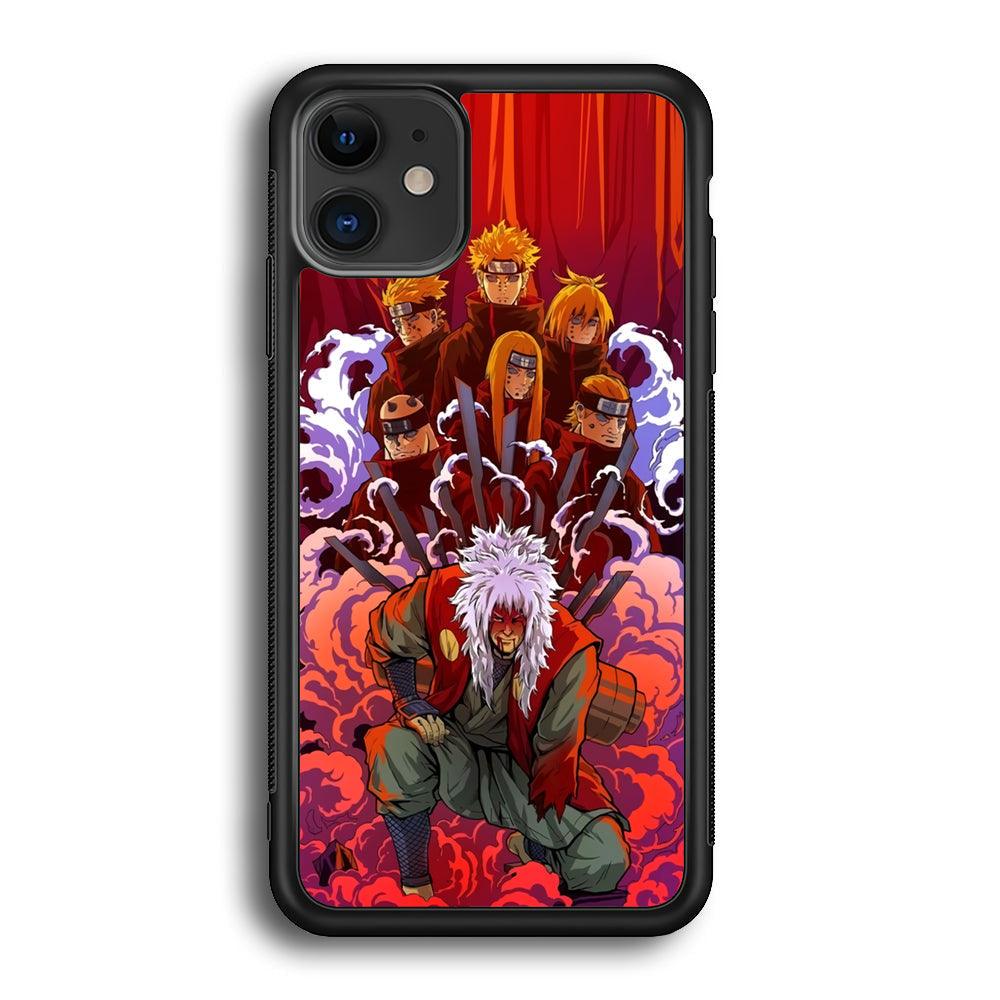 Naruto Beat The Disciple iPhone 11 Case-Rubber Black (2D Case)-Oxvistore