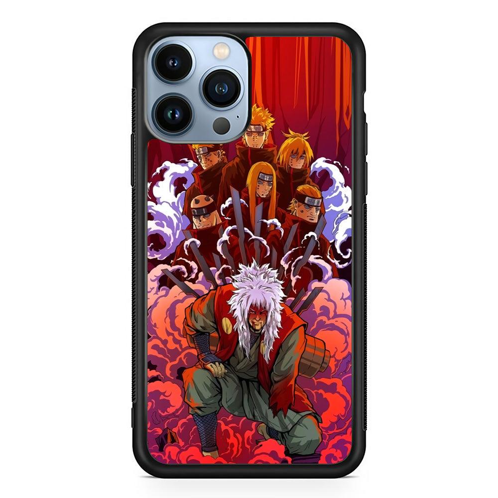 Naruto Beat The Disciple iPhone 14 Pro Max Case-Rubber Black (2D Case)-Oxvistore