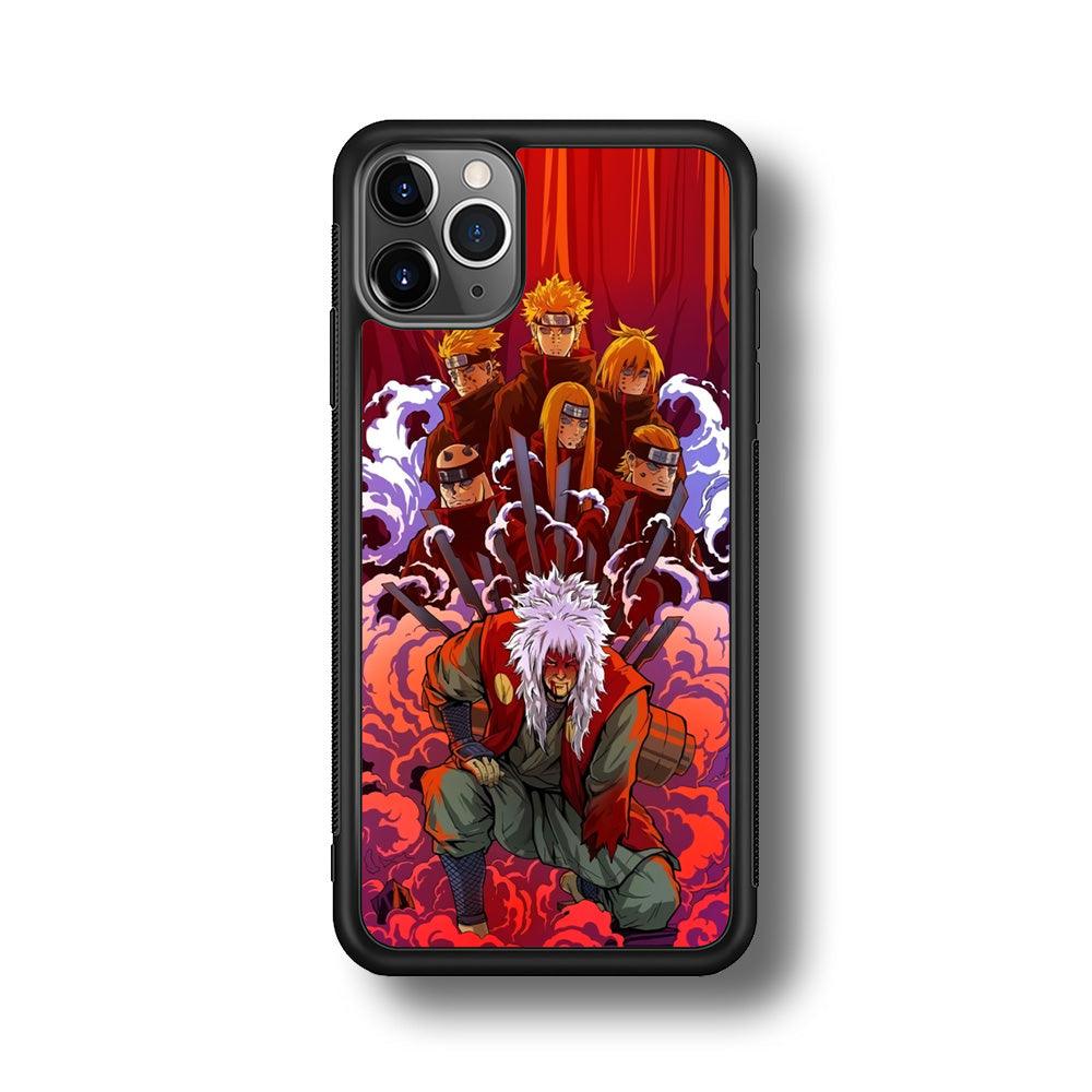 Naruto Beat The Disciple iPhone 11 Pro Max Case-Rubber Black (2D Case)-Oxvistore