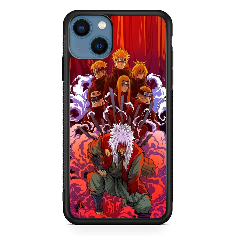 Naruto Beat The Disciple iPhone 14 Plus Case-Rubber Black (2D Case)-Oxvistore