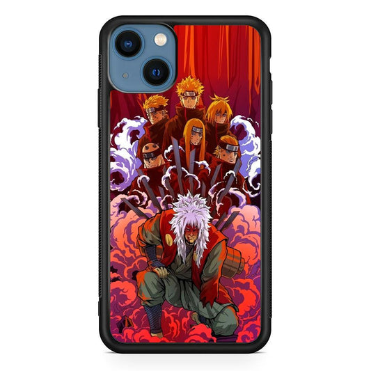Naruto Beat The Disciple iPhone 14 Plus Case-Rubber Black (2D Case)-Oxvistore