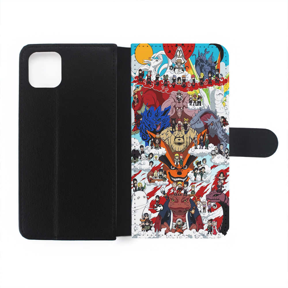 Naruto Chibi All Character Flip Wallet Phone Case