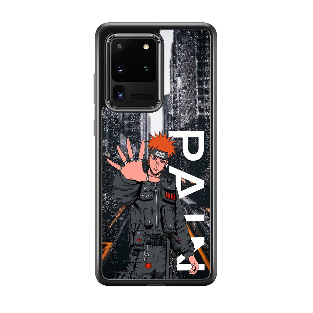 Naruto Hype Pain on The Rain Samsung Galaxy S20 Ultra Case-Rubber Black (2D Case)-Oxvistore