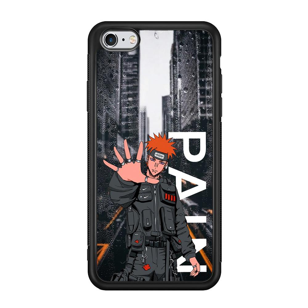 Naruto Hype Pain on The Rain iPhone 6 Plus | 6s Plus Case-Rubber Black (2D Case)-Oxvistore