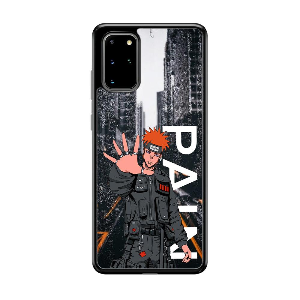 Naruto Hype Pain on The Rain Samsung Galaxy S20 Plus Case-Rubber Black (2D Case)-Oxvistore