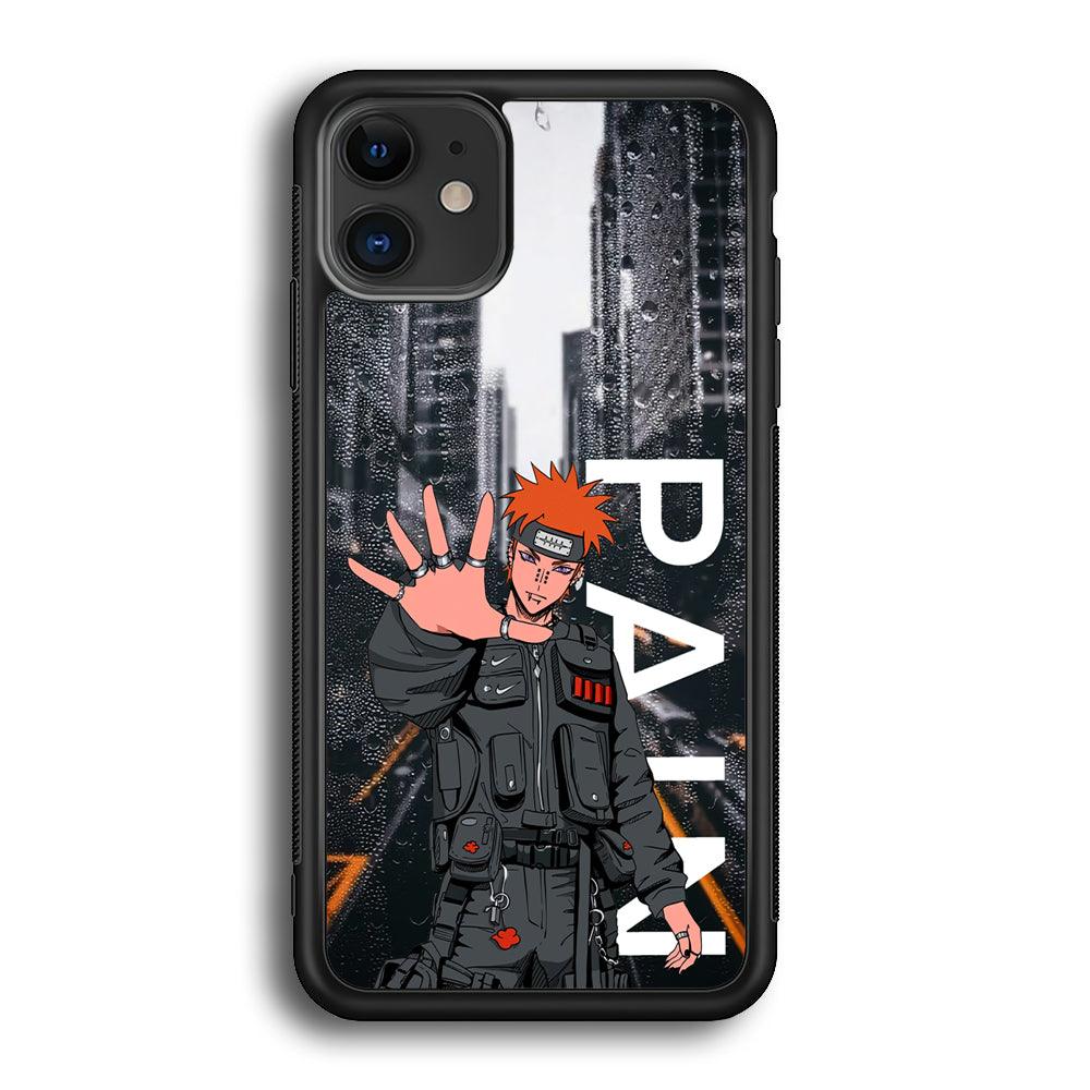 Naruto Hype Pain on The Rain iPhone 12 Case-Rubber Black (2D Case)-Oxvistore