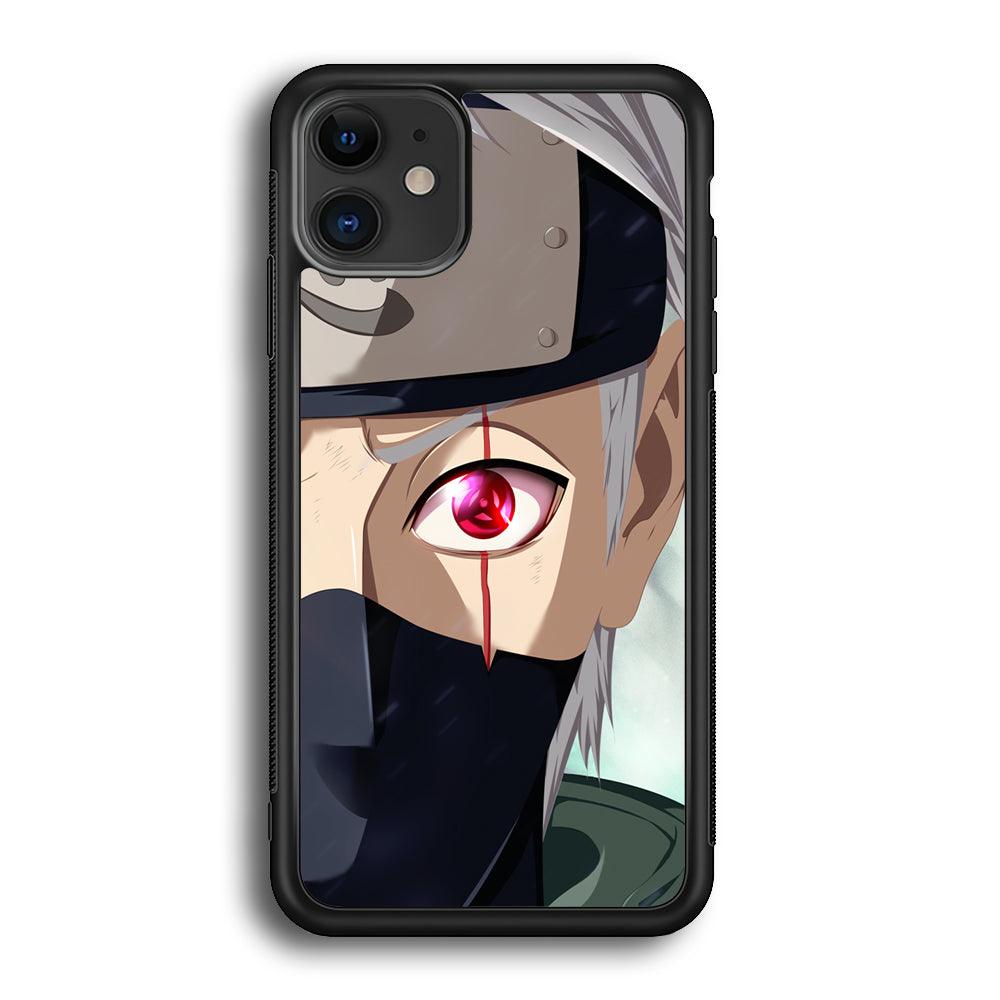Naruto Mangekyo of Copy Ninja iPhone 11 Case-Rubber White (2D Case)-Oxvistore