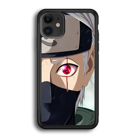 Naruto Mangekyo of Copy Ninja iPhone 11 Case-Rubber White (2D Case)-Oxvistore