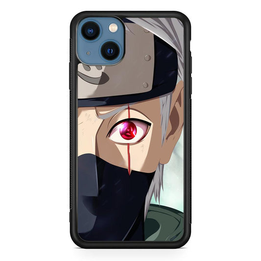Naruto Mangekyo of Copy Ninja iPhone 15 Plus Case-Rubber White (2D Case)-Oxvistore