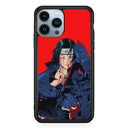 Naruto On Itachi Power Show iPhone 13 Pro Max Case-Rubber Black (2D Case)-Oxvistore