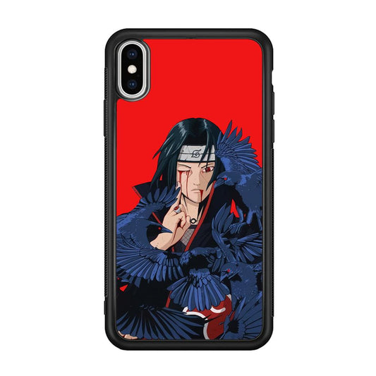 Naruto On Itachi Power Show iPhone Xs Max Case-Rubber Black (2D Case)-Oxvistore