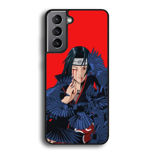 Naruto On Itachi Power Show Samsung Galaxy S24 Case-Rubber Black (2D Case)-Oxvistore