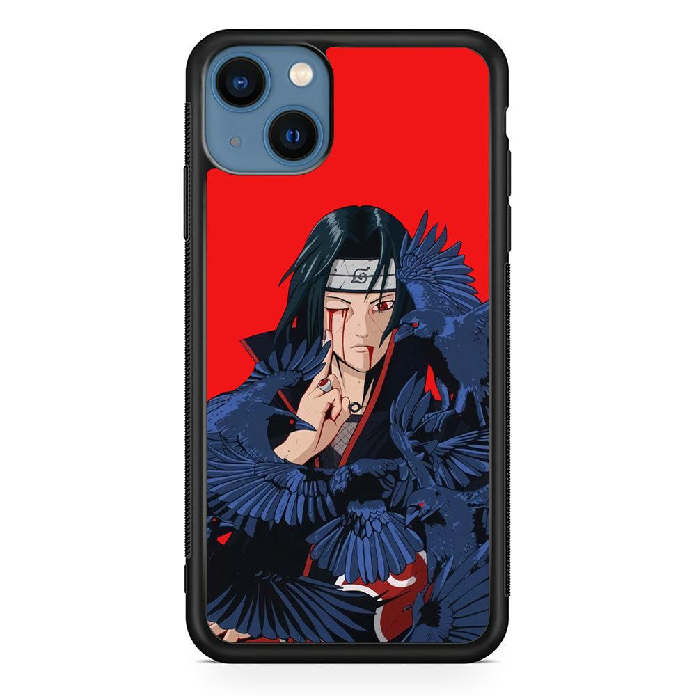 Naruto On Itachi Power Show iPhone 15 Case-Rubber Black (2D Case)-Oxvistore