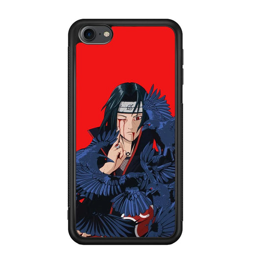 Naruto On Itachi Power Show iPod Touch 6 Case-Rubber Black (2D Case)-Oxvistore