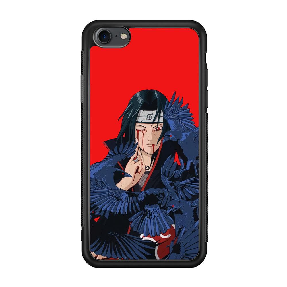Naruto On Itachi Power Show iPhone 7 Case-Rubber Black (2D Case)-Oxvistore