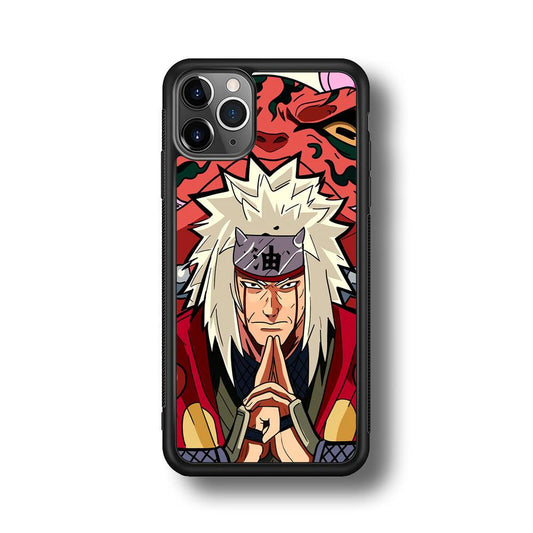 Naruto Series Jiraiya Sannin of Konoha iPhone 11 Pro Max Case-Rubber Black (2D Case)-Oxvistore