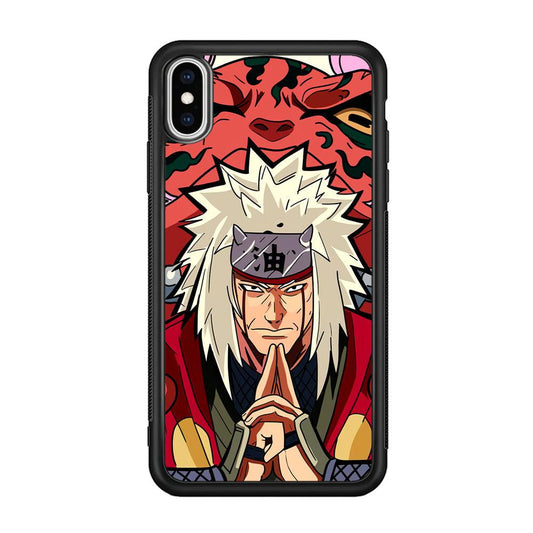 Naruto Series Jiraiya Sannin of Konoha iPhone Xs Max Case-Rubber Black (2D Case)-Oxvistore