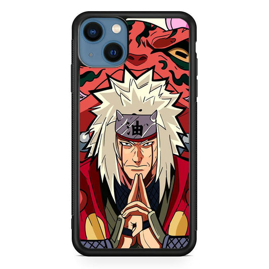 Naruto Series Jiraiya Sannin of Konoha iPhone 14 Case-Rubber Black (2D Case)-Oxvistore