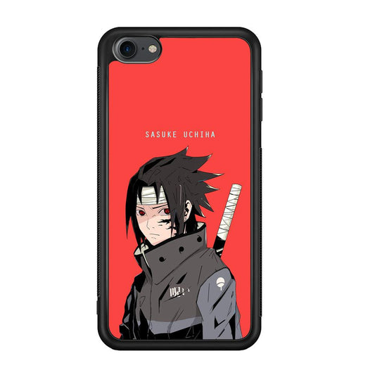 Naruto Series Sasuke Stare of Sharingan iPod Touch 6 Case-Rubber Black (2D Case)-Oxvistore