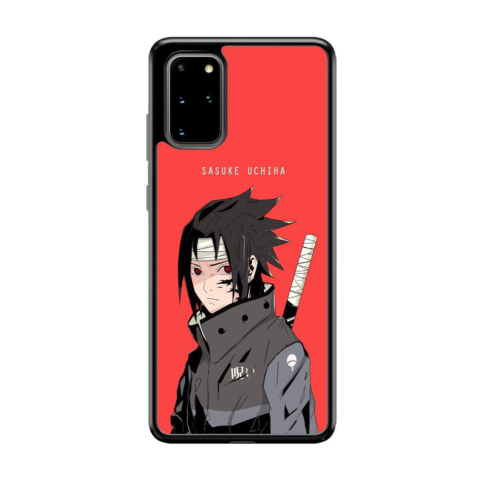 Naruto Series Sasuke Stare of Sharingan Samsung Galaxy S20 Plus Case-Rubber Black (2D Case)-Oxvistore