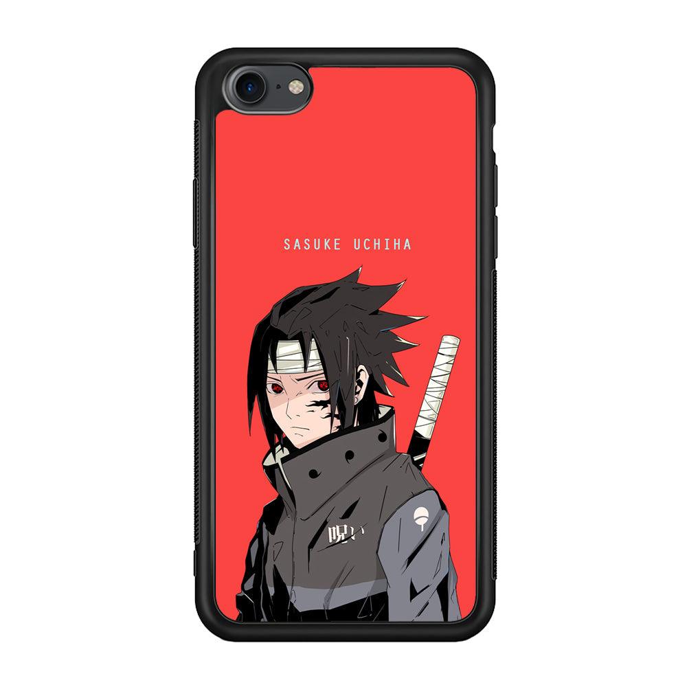 Naruto Series Sasuke Stare of Sharingan iPhone 7 Case-Rubber Black (2D Case)-Oxvistore
