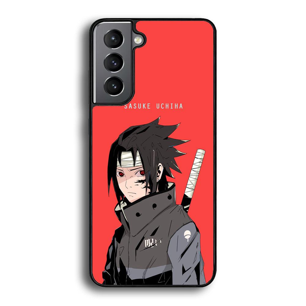 Naruto Series Sasuke Stare of Sharingan Samsung Galaxy S23 Case-Rubber Black (2D Case)-Oxvistore