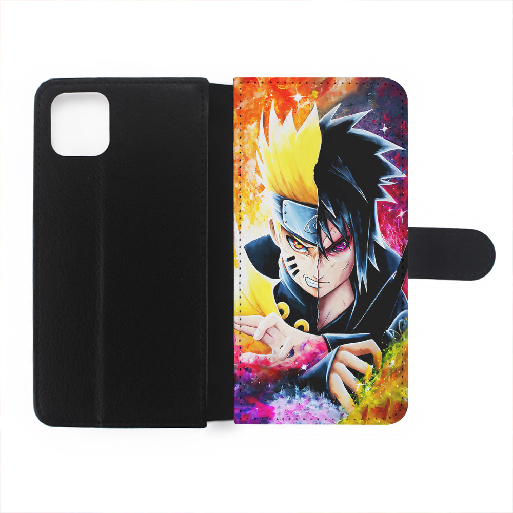 Naruto VS Sasuke Painting Art Flip Wallet Phone Case