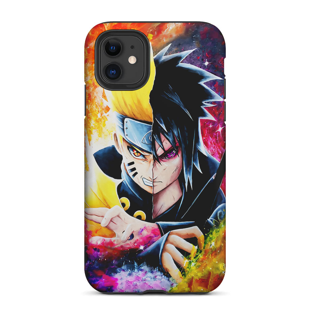 Naruto VS Sasuke Painting Art 2 in 1 Tough Phone Case