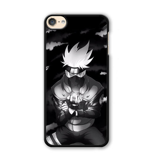 Naruto B&W Kakashi Chidori iPod Touch 6 Case-Plastic Black (2D Case)-Oxvistore