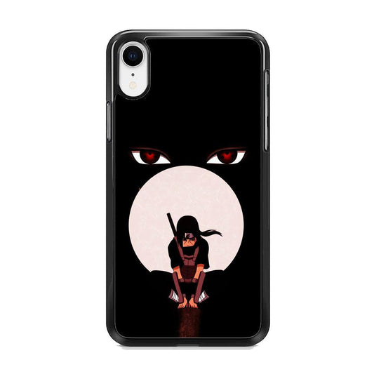 Naruto Blood Moon of Uchiha iPhone XR Case-Rubber Black (2D Case)-Oxvistore