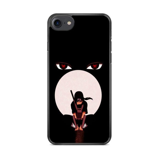 Naruto Blood Moon of Uchiha iPhone 8 Case-Rubber Black (2D Case)-Oxvistore