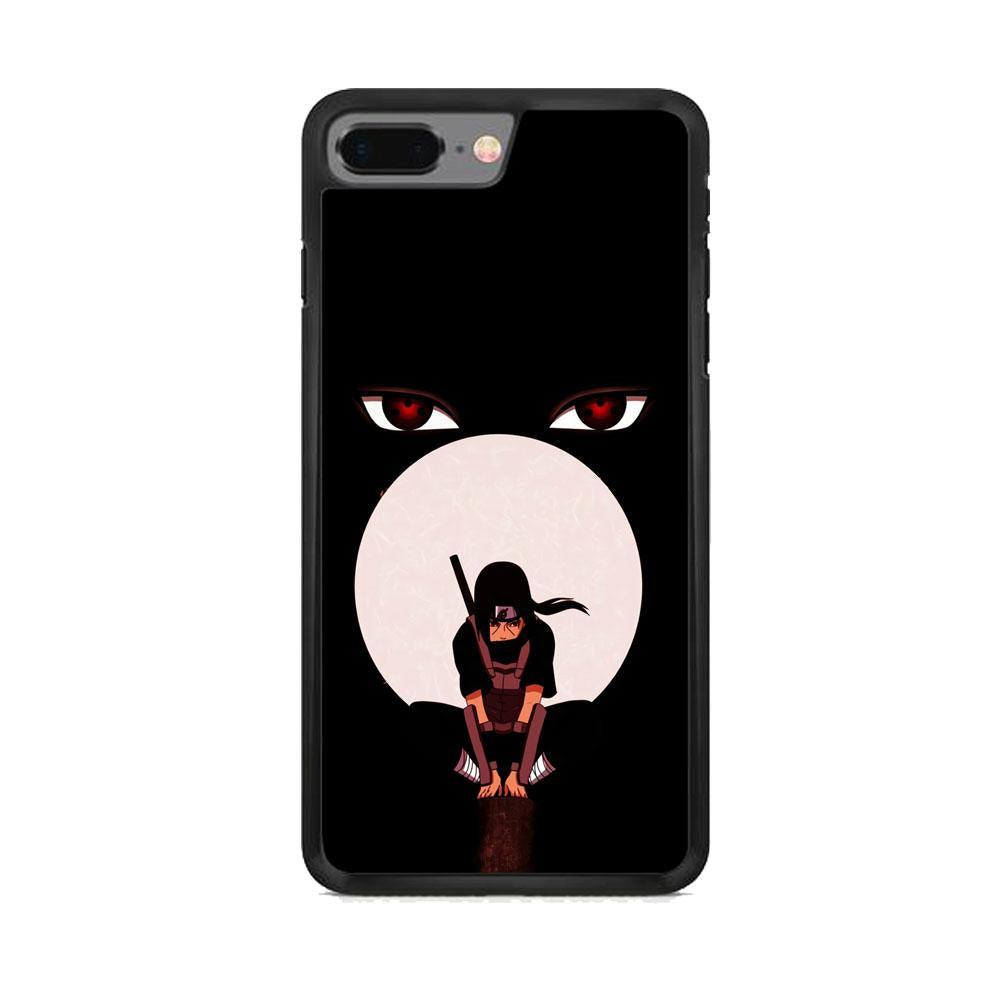 Naruto Blood Moon of Uchiha iPhone 8 Plus Case-Rubber Black (2D Case)-Oxvistore