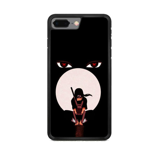 Naruto Blood Moon of Uchiha iPhone 8 Plus Case-Rubber Black (2D Case)-Oxvistore