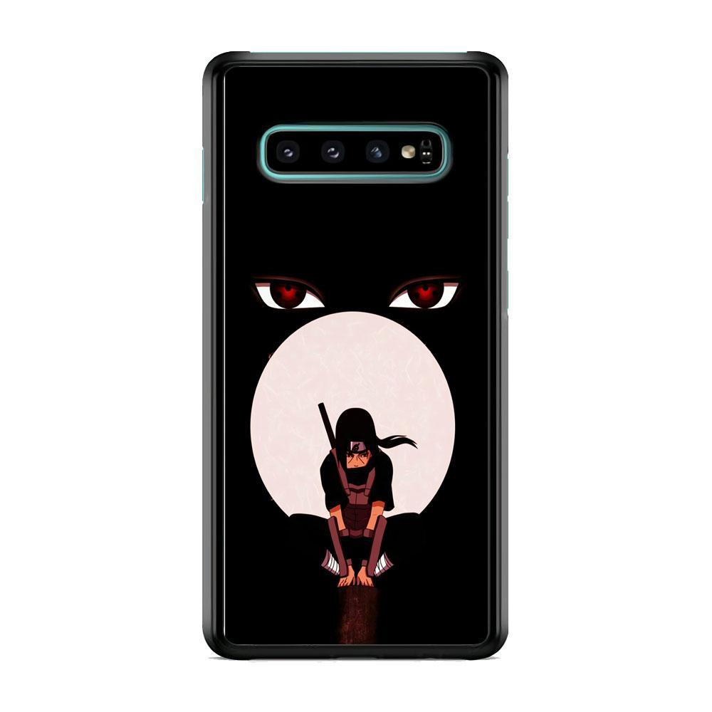 Naruto Blood Moon of Uchiha Samsung Galaxy S10 Plus Case-Rubber Black (2D Case)-Oxvistore