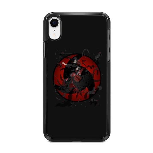 Naruto Itachi Raven Summoning iPhone XR Case-Rubber Black (2D Case)-Oxvistore