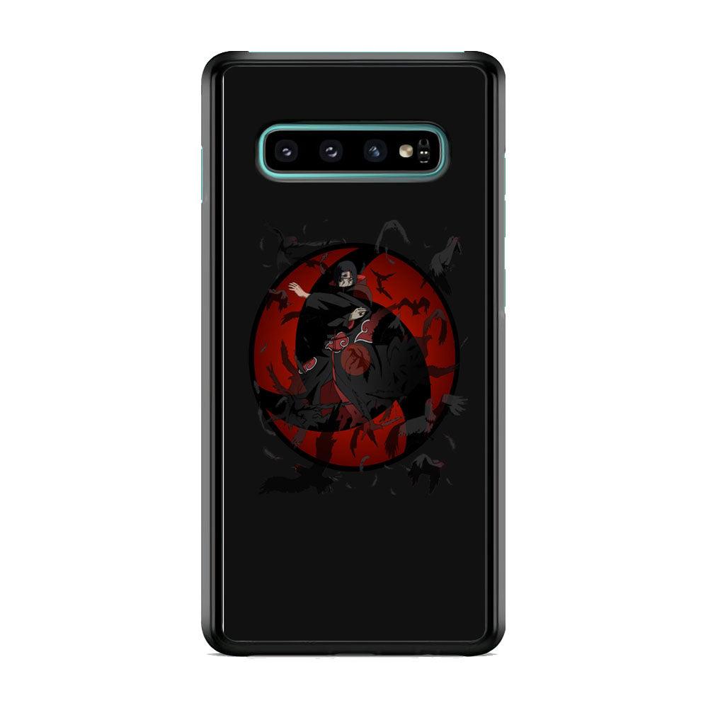 Naruto Itachi Raven Summoning Samsung Galaxy S10 Plus Case-Rubber Black (2D Case)-Oxvistore