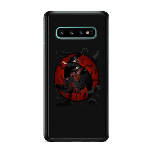 Naruto Itachi Raven Summoning Samsung Galaxy S10 Plus Case-Rubber Black (2D Case)-Oxvistore