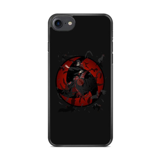 Naruto Itachi Raven Summoning iPhone 7 Case-Rubber Black (2D Case)-Oxvistore