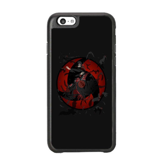 Naruto Itachi Raven Summoning iPhone 6 Plus | 6s Plus Case-Rubber Black (2D Case)-Oxvistore
